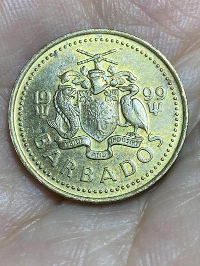 2025年第八十六场(总第一百一十二场）外国好品散币(免佣金) 巴巴多斯🇧🇧1999年5分(黄铜材质无磁版)