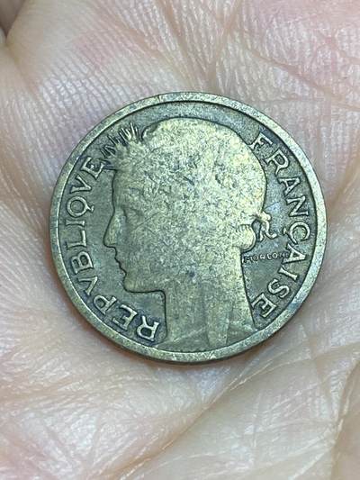 2025年第八十六场(总第一百一十二场）外国好品散币(免佣金) 法国🇫🇷1937年50生丁(飞翼标，铝青铜材质版)