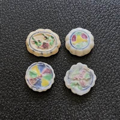 博洋堂暹罗瓷币专场拍卖暨第138期（全场包邮） - 蝴蝶/变体三宝图案，梅花、单朵牡丹、牡丹丛/一百巴（泰文）   四枚一组