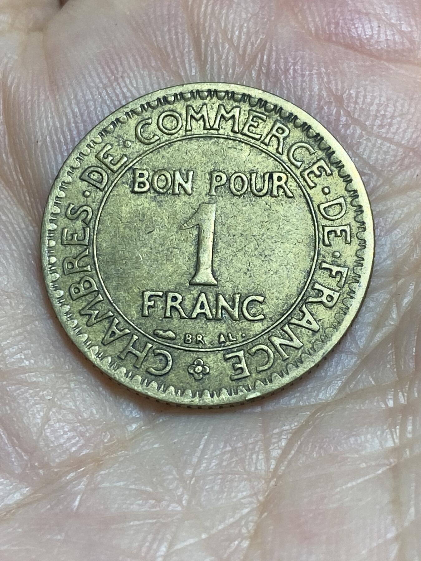 2025年第八十六场(总第一百一十二场）外国好品散币(免佣金) 法国🇫🇷1923年1法郎(商业之神墨丘利坐像)
