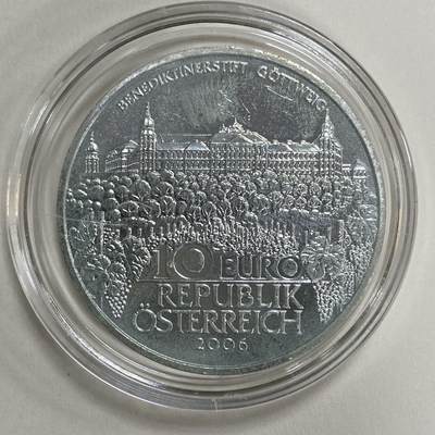 康怡轩钱币【安道尔+西班牙+拉脱维亚+刚果+瑞士+奥地利 纪念币专场】第251014期 2006年奥地利发行格特维格修道院10欧元普制纪念银币