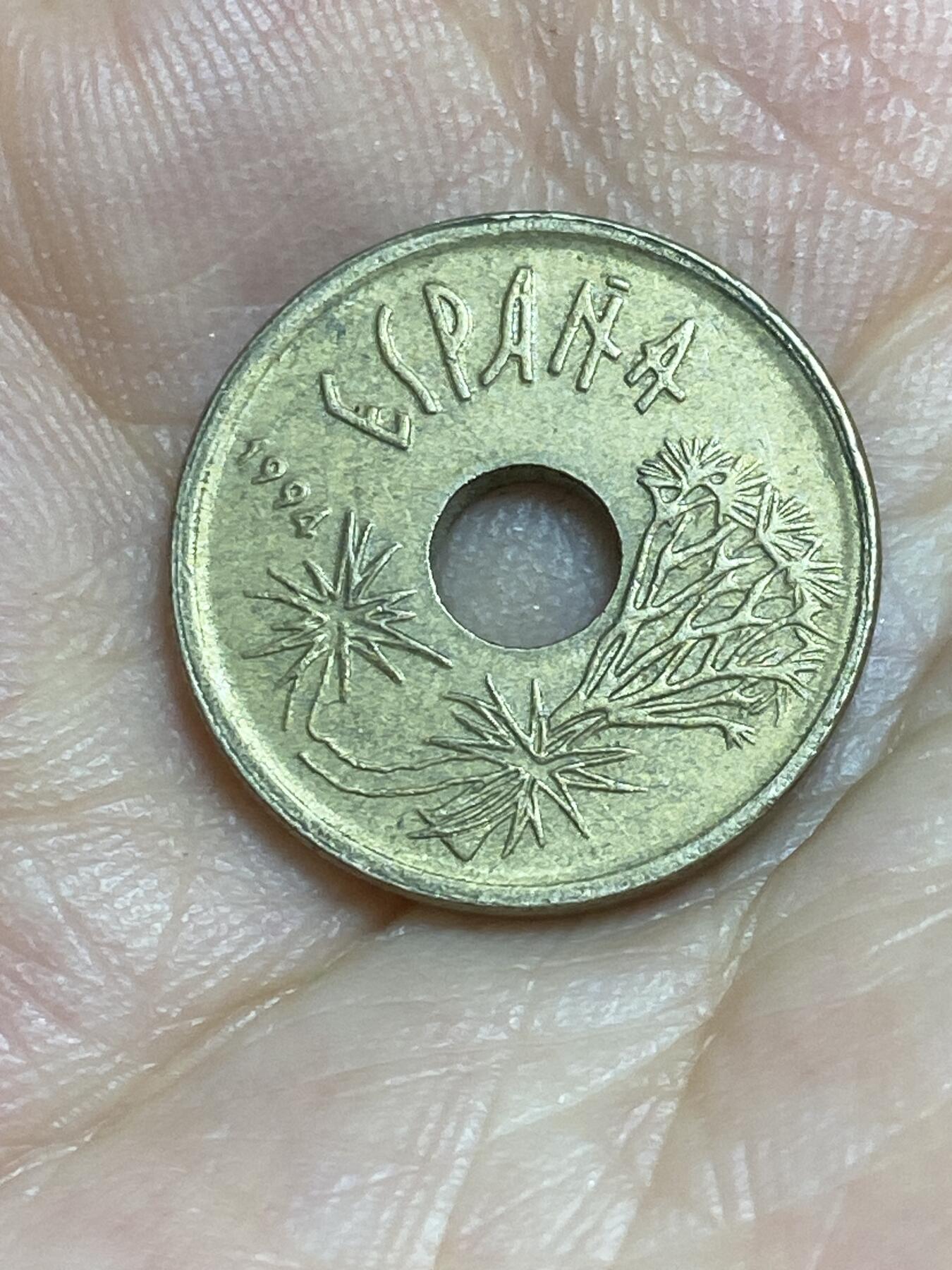 2025年第八十六场(总第一百一十二场）外国好品散币(免佣金) 西班牙🇪🇸1994单年份25比塞塔(加那利群岛纪念币)