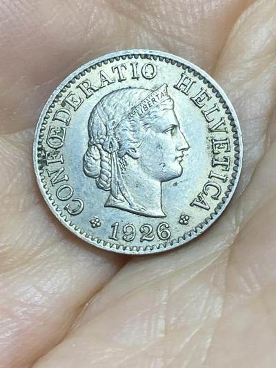 2025年第八十六场(总第一百一十二场）外国好品散币(免佣金) 早期年份–瑞士🇨🇭1926年5分(第二版，B标伯尔尼造)