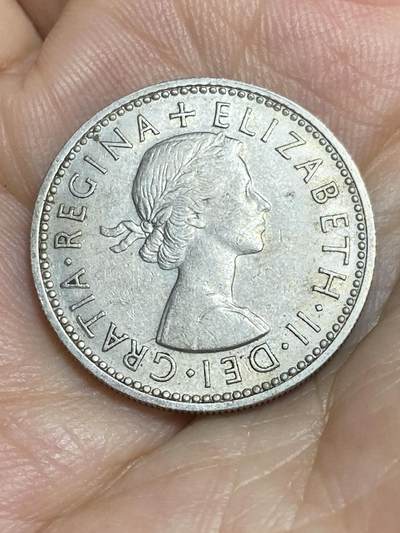 2025年第八十六场(总第一百一十二场）外国好品散币(免佣金) 英国🇬🇧1961年1先令(伊丽莎白二世青年桂冠，第二版，英格兰盾徽版)