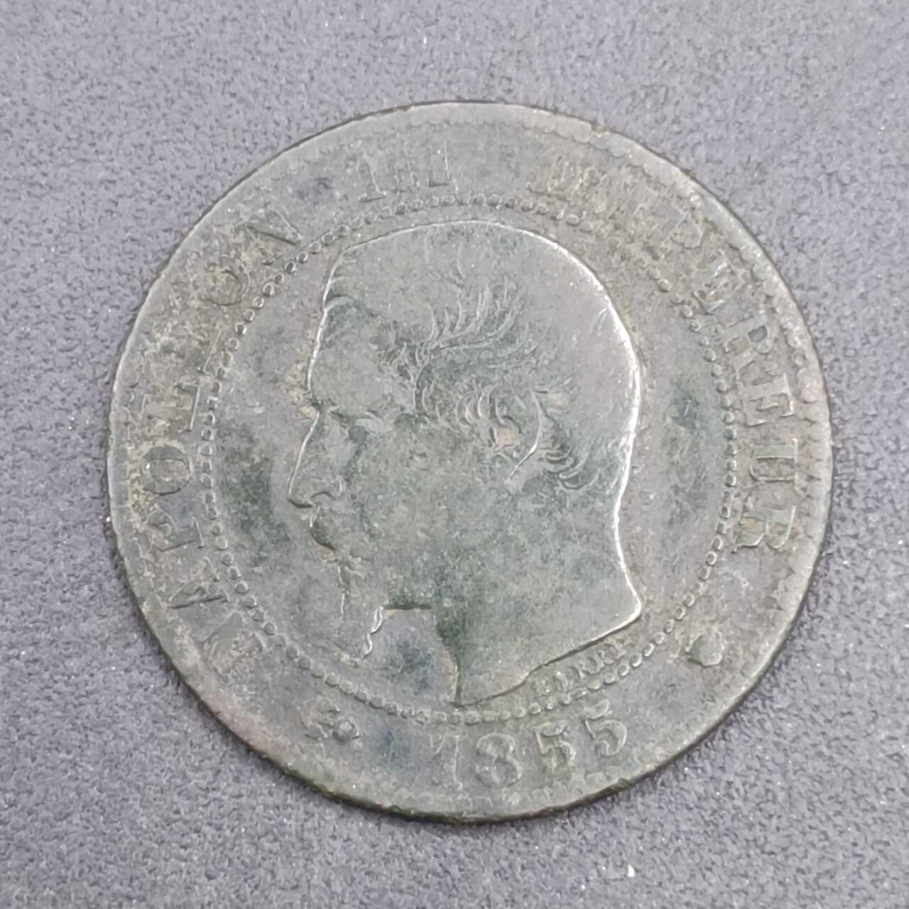 【淘币小摊】实时拍第七百三十二拍  散币场  满百包邮可预留二周 每周一统一发货   法国1855年5分铜币