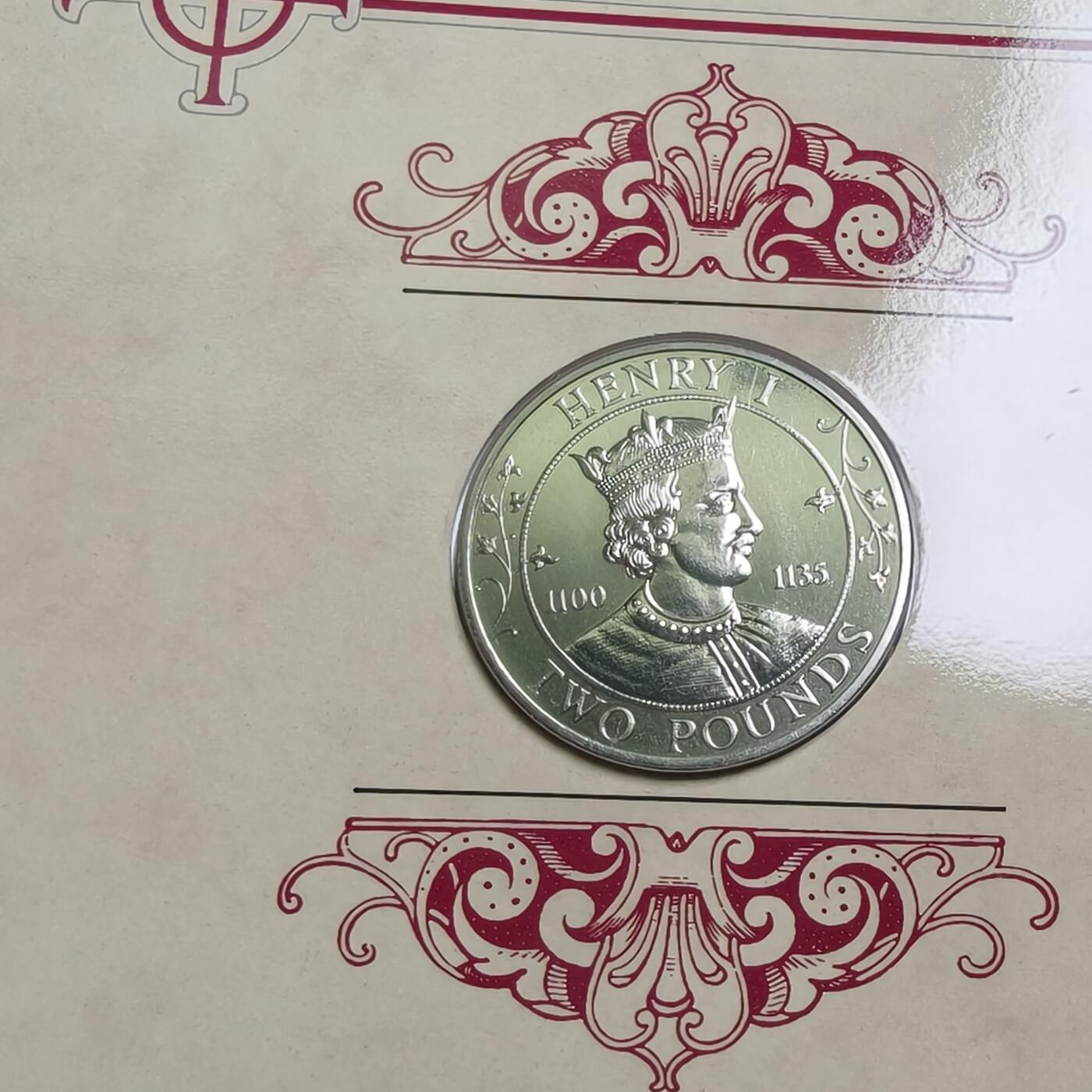 【铜匠收藏】★第125加场★精品币章场，200包邮，不满200.支付运费5元。《接受代拍 代送NGC评级》 根西 1989年 亨利一世 2镑纪念币