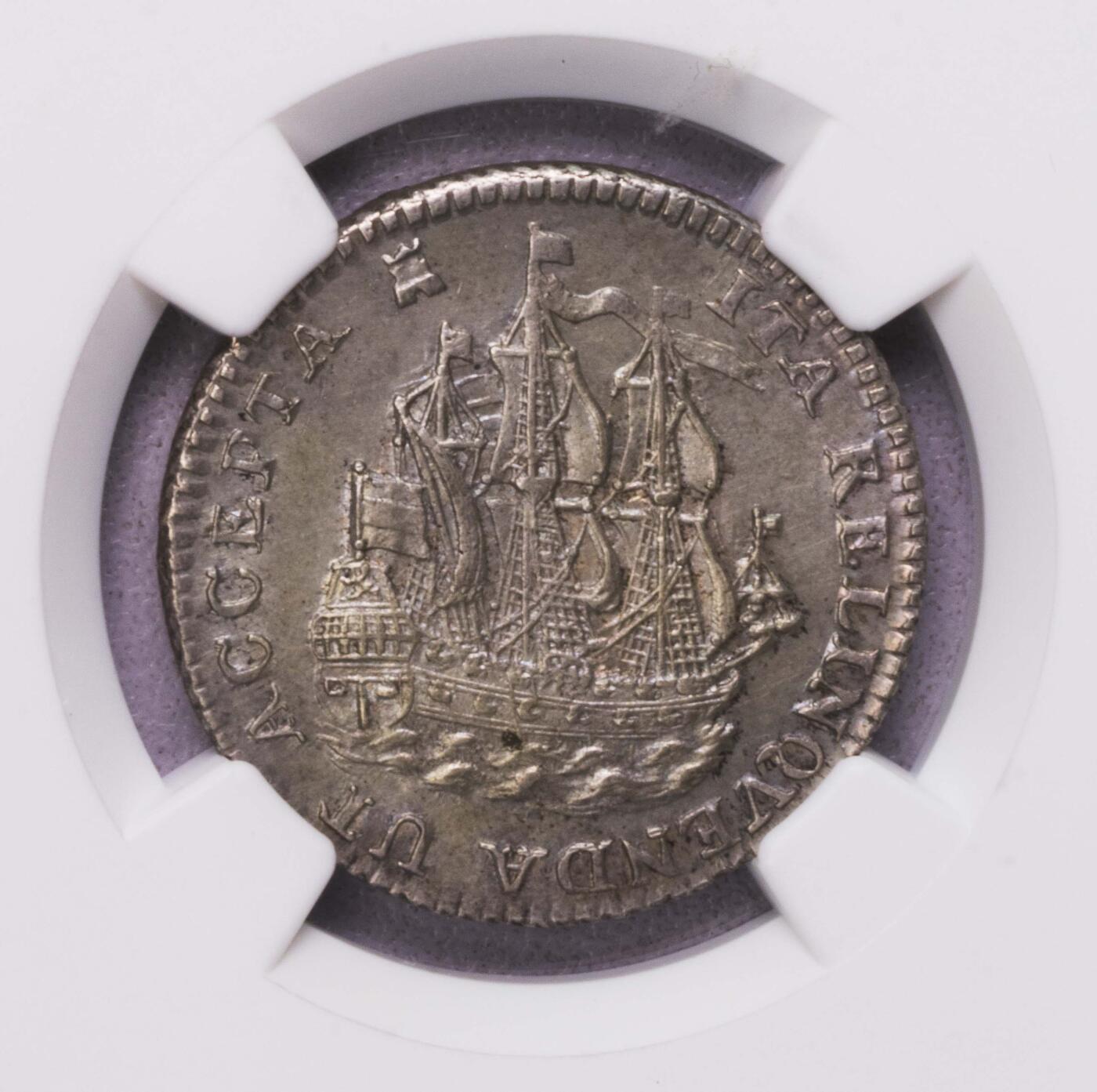 NGC-MS63 1753荷兰泽兰省帆船6斯提夫加厚银币