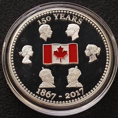 【全场包邮】纯粹捡漏拍458场 - 加拿大2017年联邦成立150周年彩色精制克朗型纪念银章（齿边无银标自辨）