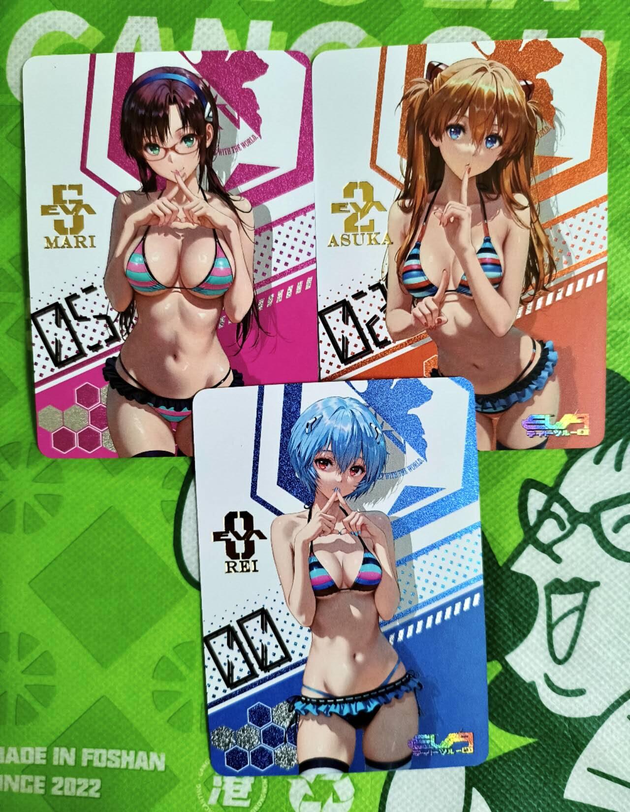 龙虎卡牌第五十三场 （无佣金，满120包邮，欢迎送拍） 细沙闪3张 白花 EVA泳装