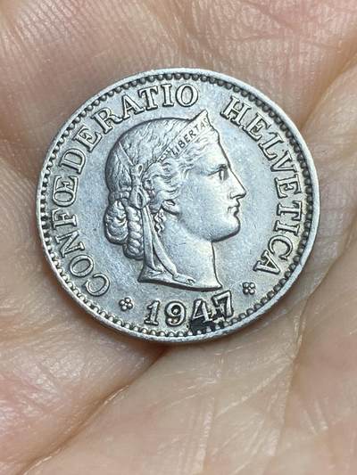 2025年第八十六场(总第一百一十二场）外国好品散币(免佣金) 稀少早期年份–瑞士🇨🇭1947年10分(第二版，B标伯尔尼造)