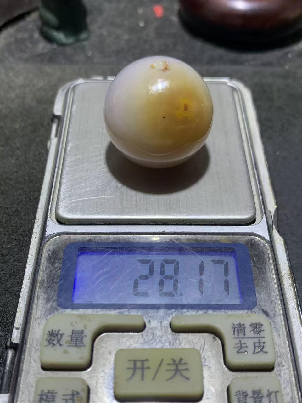 精美冻料高玉化战国红玛瑙大圆珠一颗！