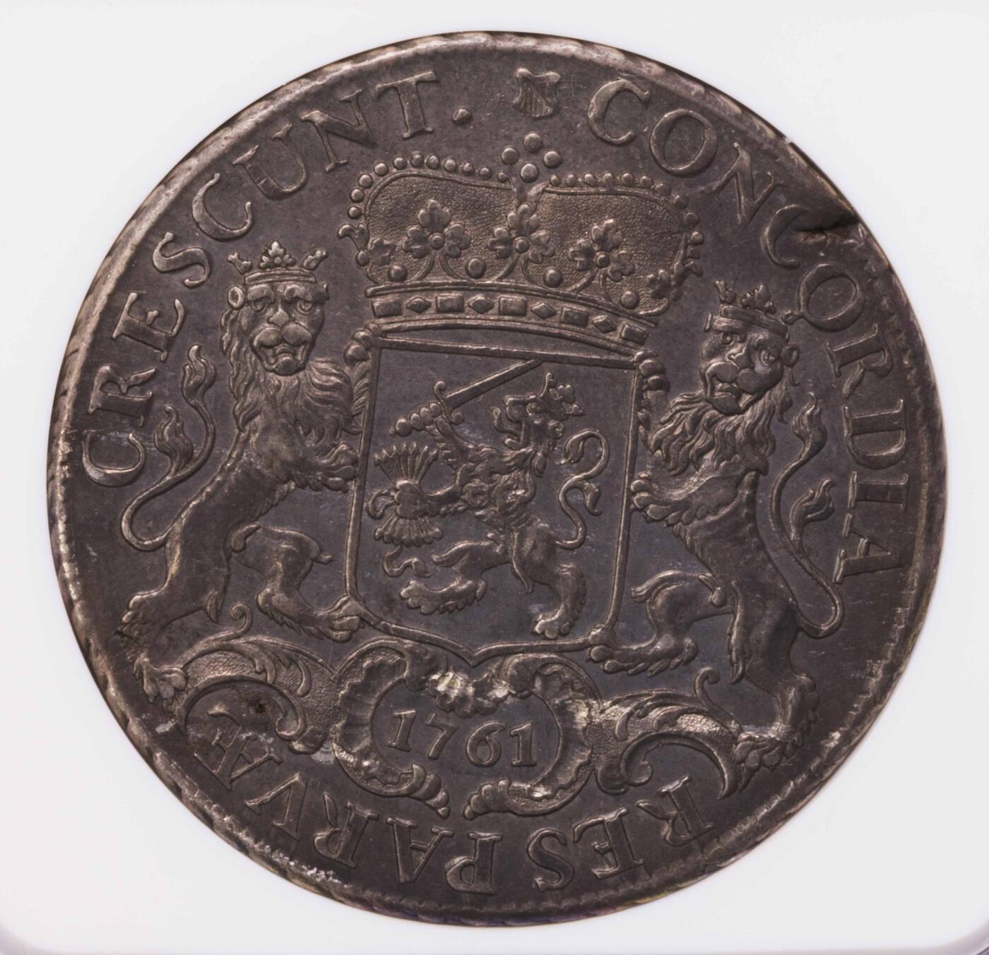NGC-AU53 1761荷兰乌特勒支大马剑银币 中期年份