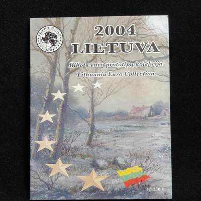 【铜匠收藏】★第125加场★精品币章场，200包邮，不满200.支付运费5元。《接受代拍 代送NGC评级》 - 2004年 立陶宛 欧元套币卡册 共8枚