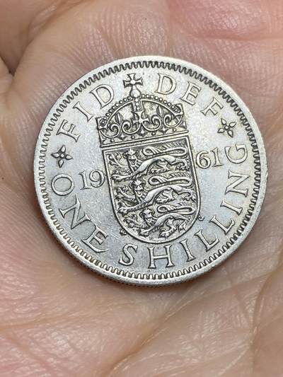 2025年第八十六场(总第一百一十二场）外国好品散币(免佣金) - 英国🇬🇧1961年1先令(伊丽莎白二世青年桂冠，第二版，英格兰盾徽版)