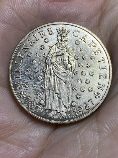 2025年第八十六场(总第一百一十二场）外国好品散币(免佣金) 法国🇫🇷1987单年份10法郎(雨果·卡佩国王加冕1000周年纪念币)