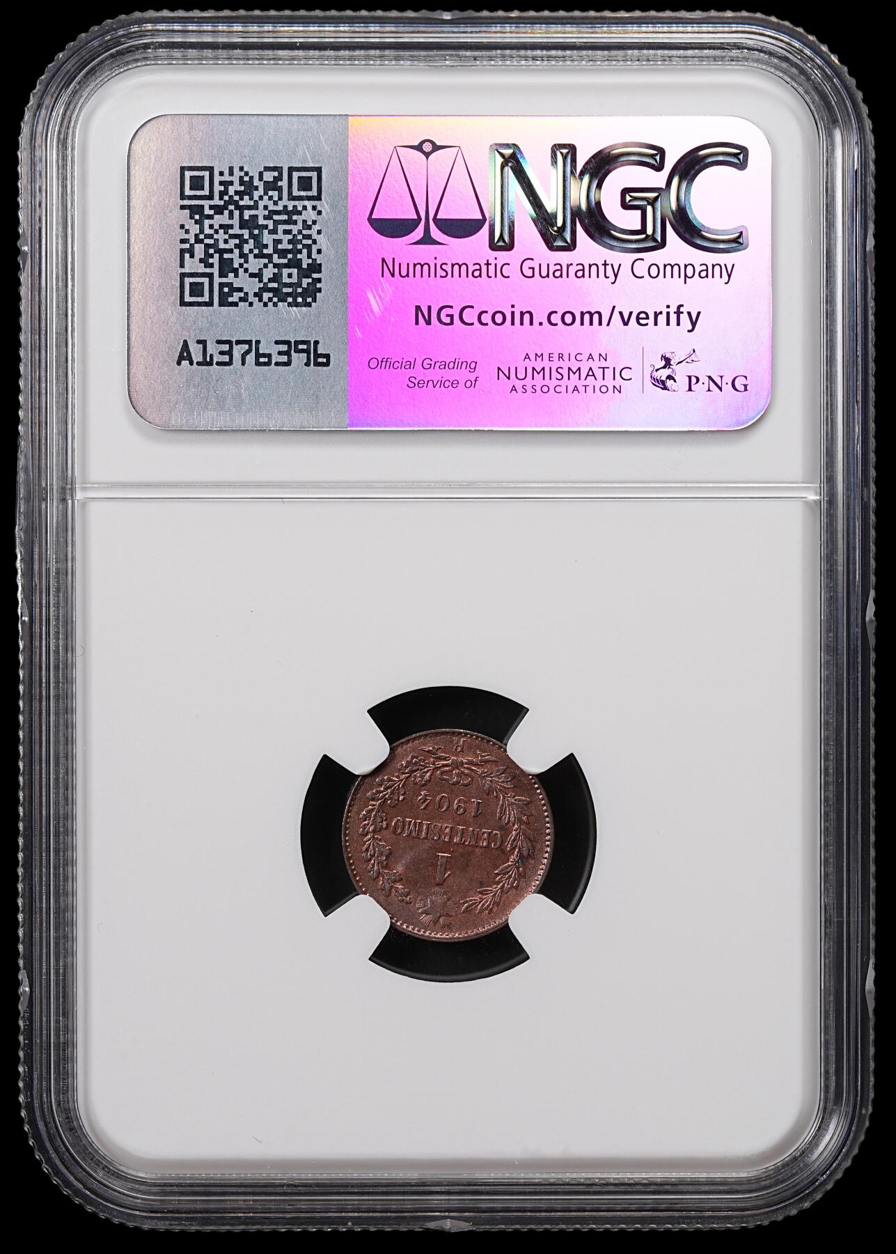 修遠堂世界钱币第八十三期 NGC MS64RB 1904年意大利1分铜币
