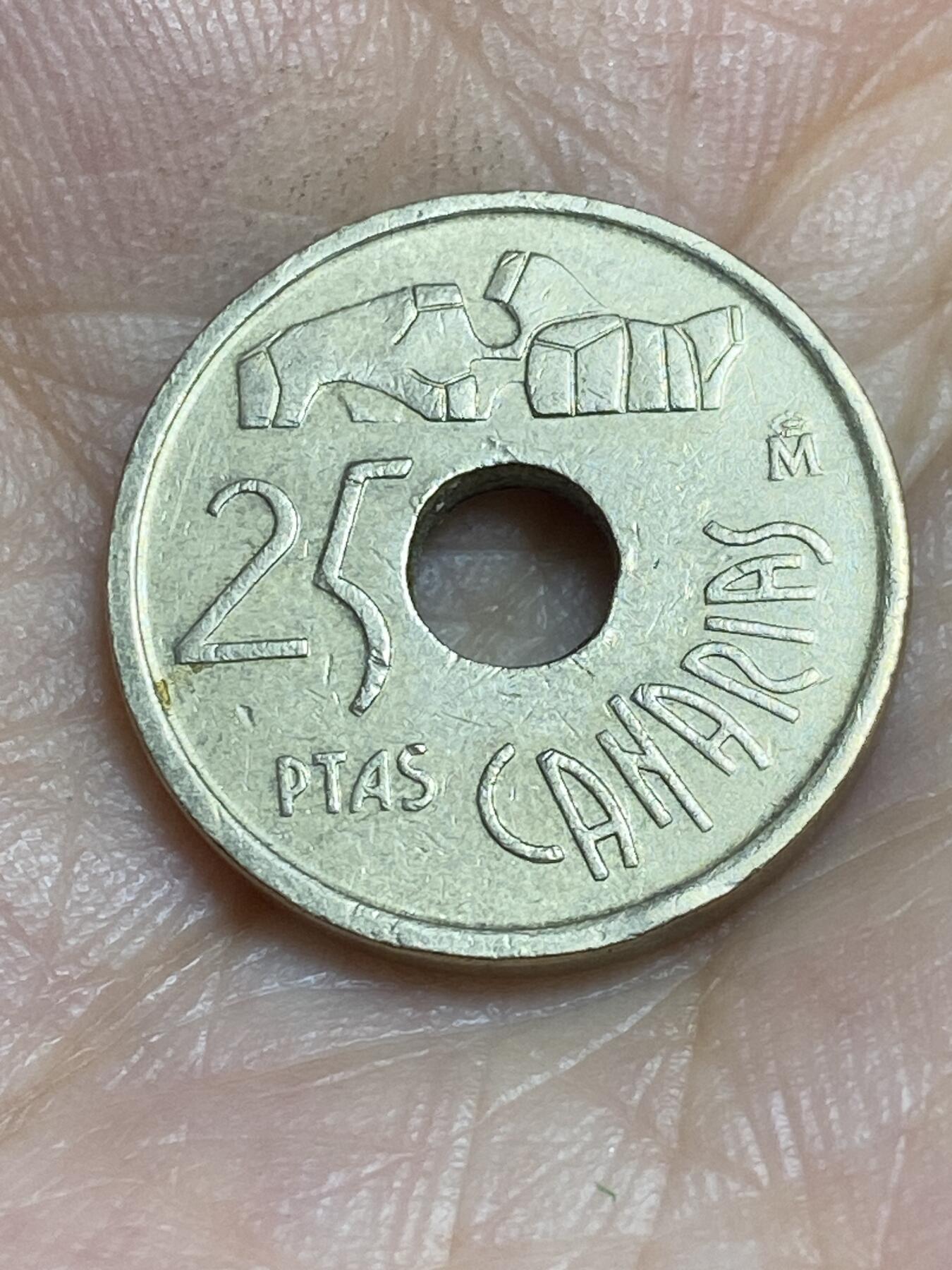 2025年第八十六场(总第一百一十二场）外国好品散币(免佣金) 西班牙🇪🇸1994单年份25比塞塔(加纳利群岛纪念币)