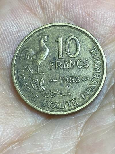 2025年第八十六场(总第一百一十二场）外国好品散币(免佣金) - 法国🇫🇷1953年10法郎(B标，博蒙莱罗热造)
