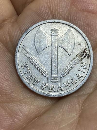 2025年第八十六场(总第一百一十二场）外国好品散币(免佣金) 法国🇫🇷1943年1法郎(维希傀儡政府时期，仅发行3年)