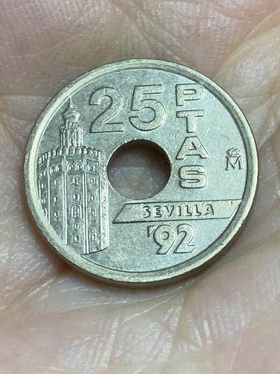 2025年第八十六场(总第一百一十二场）外国好品散币(免佣金) - 西班牙🇪🇸1992单年份25比塞塔(1992年塞维利亚世博会纪念币)