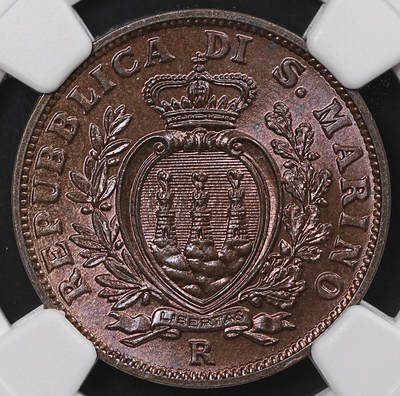 修遠堂世界钱币第八十三期 - NGC MS64RB 1938年圣马力诺10分铜币
