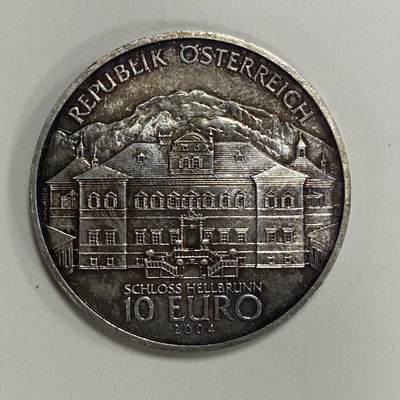 康怡轩钱币【安道尔+西班牙+拉脱维亚+刚果+瑞士+奥地利 纪念币专场】第251014期 2004年奥地利发行海尔布伦堡10欧精制纪念银币