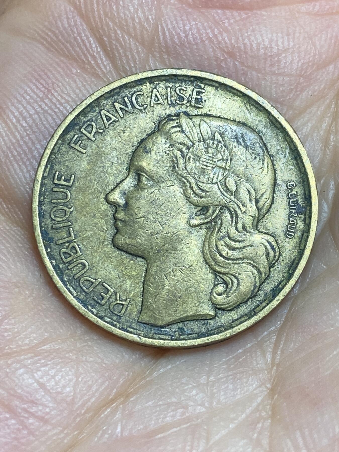 2025年第八十六场(总第一百一十二场）外国好品散币(免佣金) 法国🇫🇷1951年20法郎(4 plumes–4羽，B标，博蒙莱罗热造)