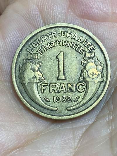 2025年第八十六场(总第一百一十二场）外国好品散币(免佣金) - 法国🇫🇷1932年1法郎(飞翼标，铝青铜材质版)