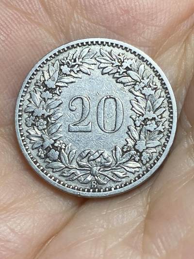 2025年第八十六场(总第一百一十二场）外国好品散币(免佣金) - 稀少早期年份–瑞士🇨🇭1884年20分(第二版，B标伯尔尼造)