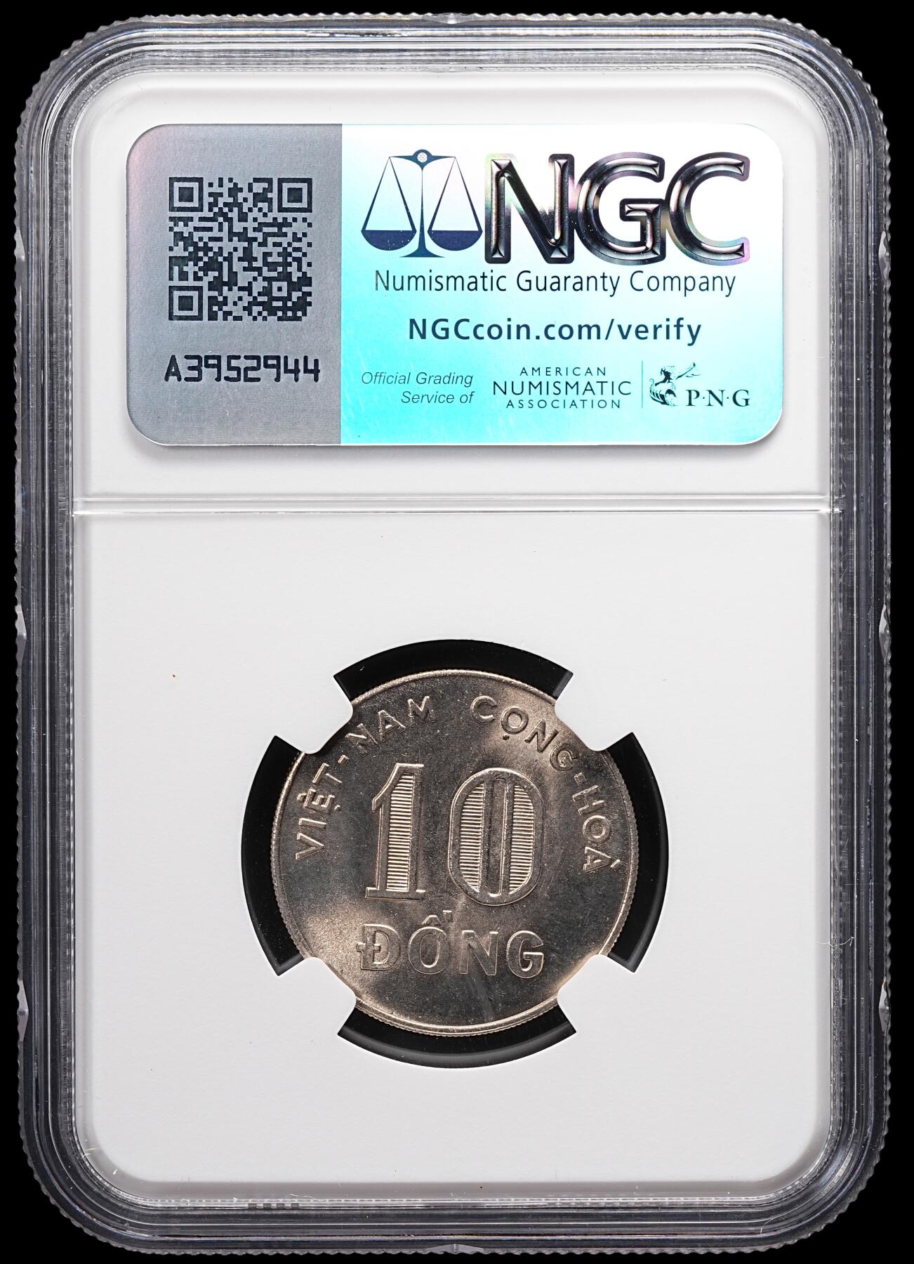 修遠堂世界钱币第八十三期 NGC MS66 1964年越南-南越政权10盾镍币 稻穗