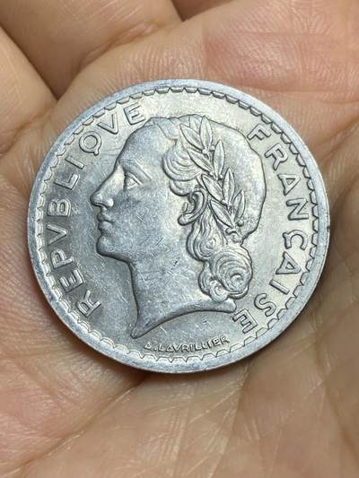 2025年第八十六场(总第一百一十二场）外国好品散币(免佣金) 少见版本–法国🇫🇷1947年5法郎(B标，博蒙莱罗热造)