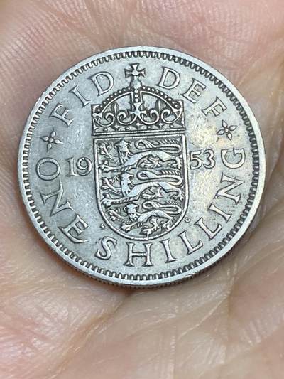 2025年第八十六场(总第一百一十二场）外国好品散币(免佣金) - 英国🇬🇧1953单年份1先令(伊丽莎白二世加冕年，第一版，英格兰盾徽版)