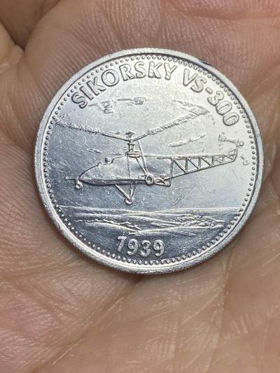 2025年第八十六场(总第一百一十二场）外国好品散币(免佣金) 壳牌发行西科斯基VS-300直升机纪念章