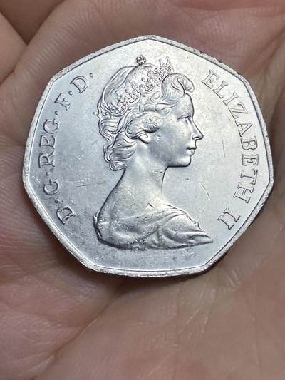 2025年第八十六场(总第一百一十二场）外国好品散币(免佣金) 英国🇬🇧1973单年份50便士(英国加入欧洲经济共同体纪念币)