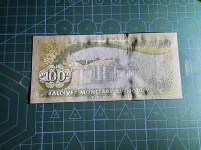 【炜奕收藏】，第四十三期 2000年马尔代夫100拉菲亚，UNC品相，千禧年纪念版