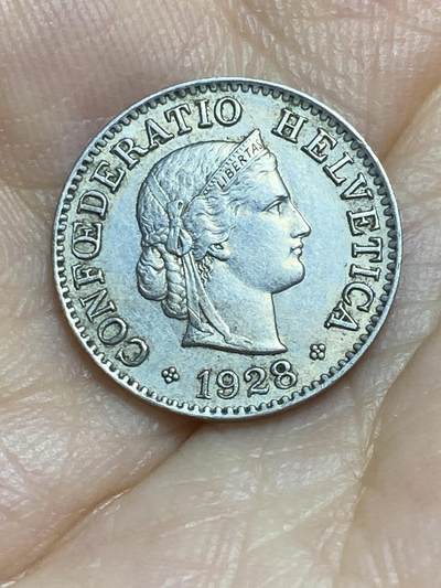 2025年第八十六场(总第一百一十二场）外国好品散币(免佣金) 早期年份–瑞士🇨🇭1928年5分(第二版，B标伯尔尼造)