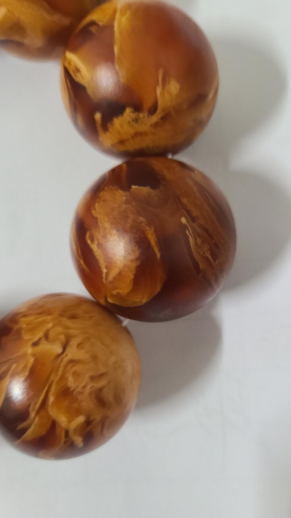 昆仑梅阁琥珀纹琥珀超大3.0九颗珠手串特价保真品