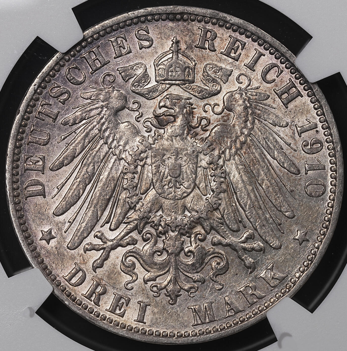 修遠堂世界钱币第八十三期 NGC AU55 1910年汉堡3马克银币