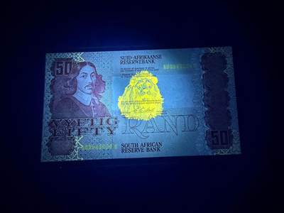 【炜奕收藏】，第四十三期 1990年南非50兰特，UNC品相，该版最大面值
