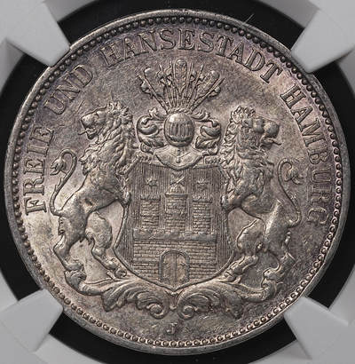 修遠堂世界钱币第八十三期 - NGC AU55 1910年汉堡3马克银币