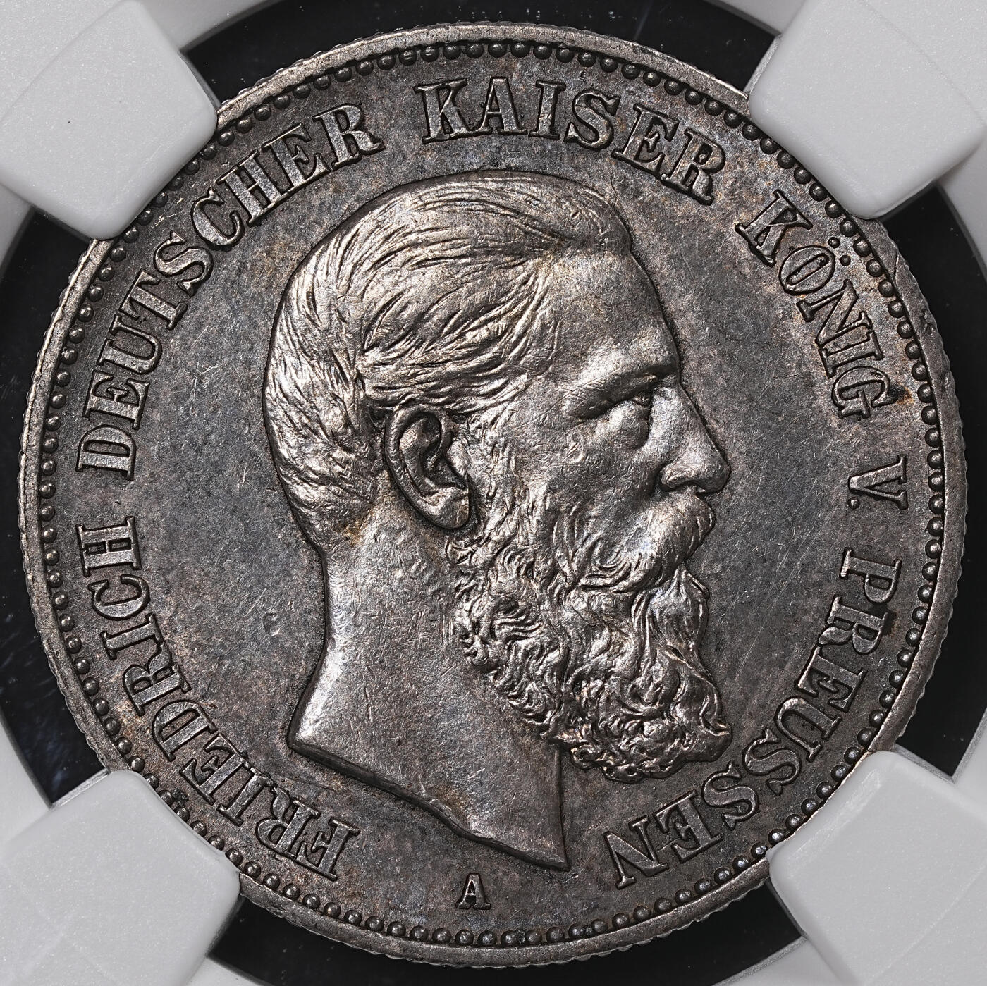 修遠堂世界钱币第八十三期 NGC MS61 1888年普鲁士2马克银币 腓特烈三世 重包浆
