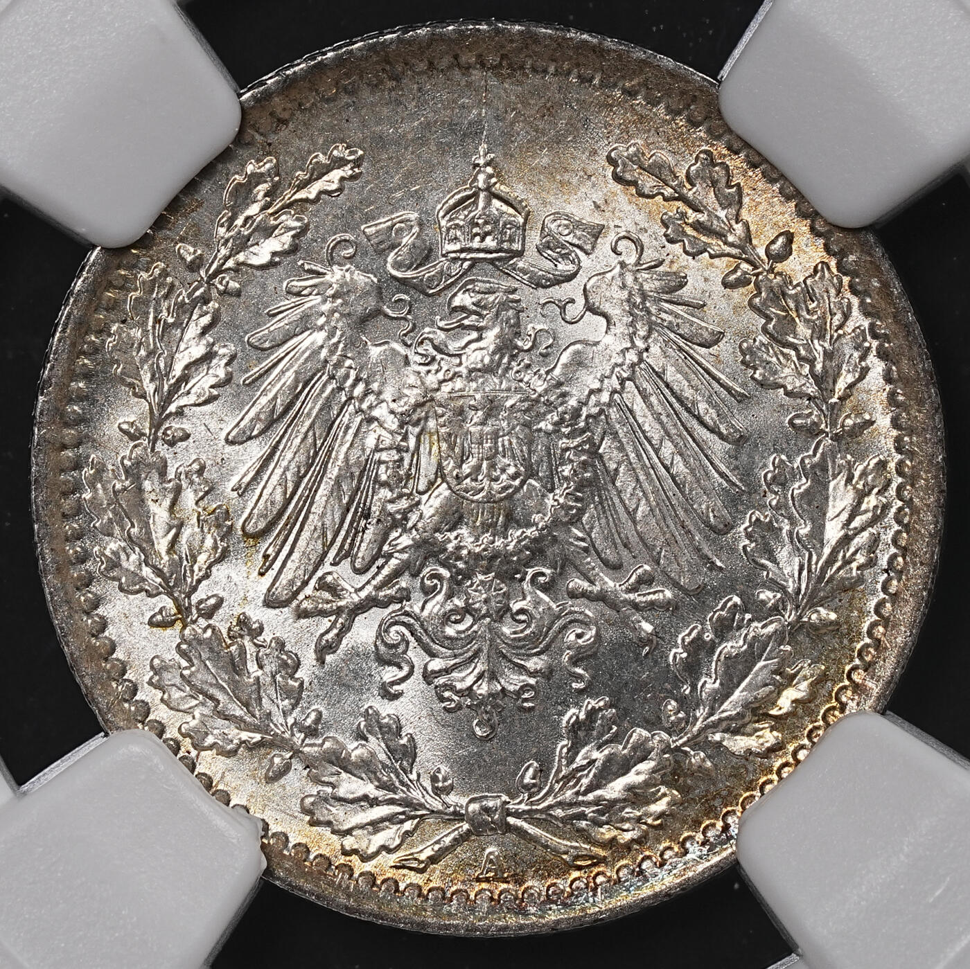 修遠堂世界钱币第八十三期 NGC MS64 1917年德国1/2马克银币 A厂铭 卷首币