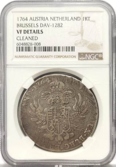 博洋堂世界钱币拍卖第137期（全场包邮） - NGC VF 奥属尼德兰1764年布鲁塞尔厂1KT大银币