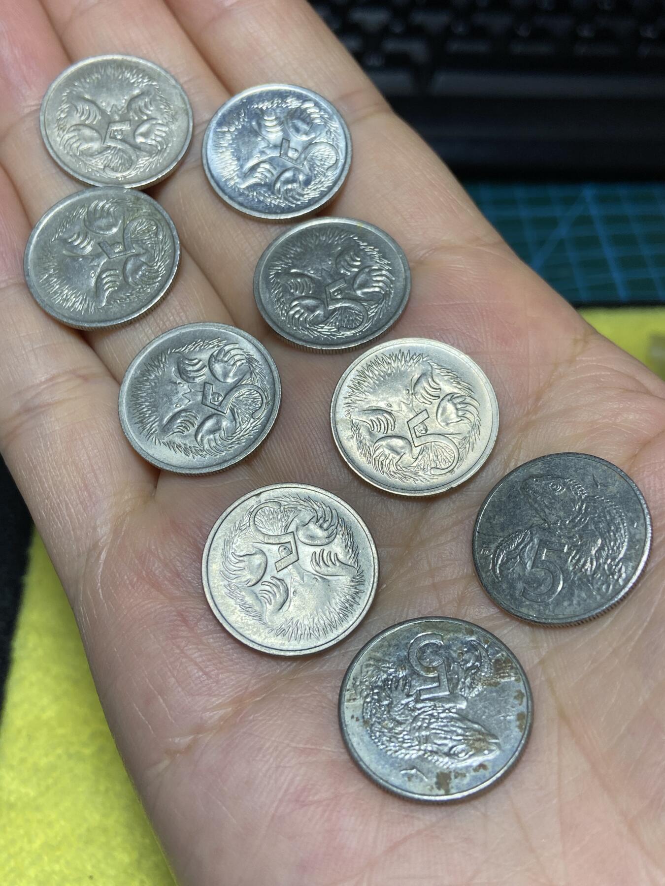 2025年第八十六场(总第一百一十二场）外国好品散币(免佣金) 澳洲5分9枚：澳大利亚🇦🇺5分7枚，新西兰🇳🇿5分2枚