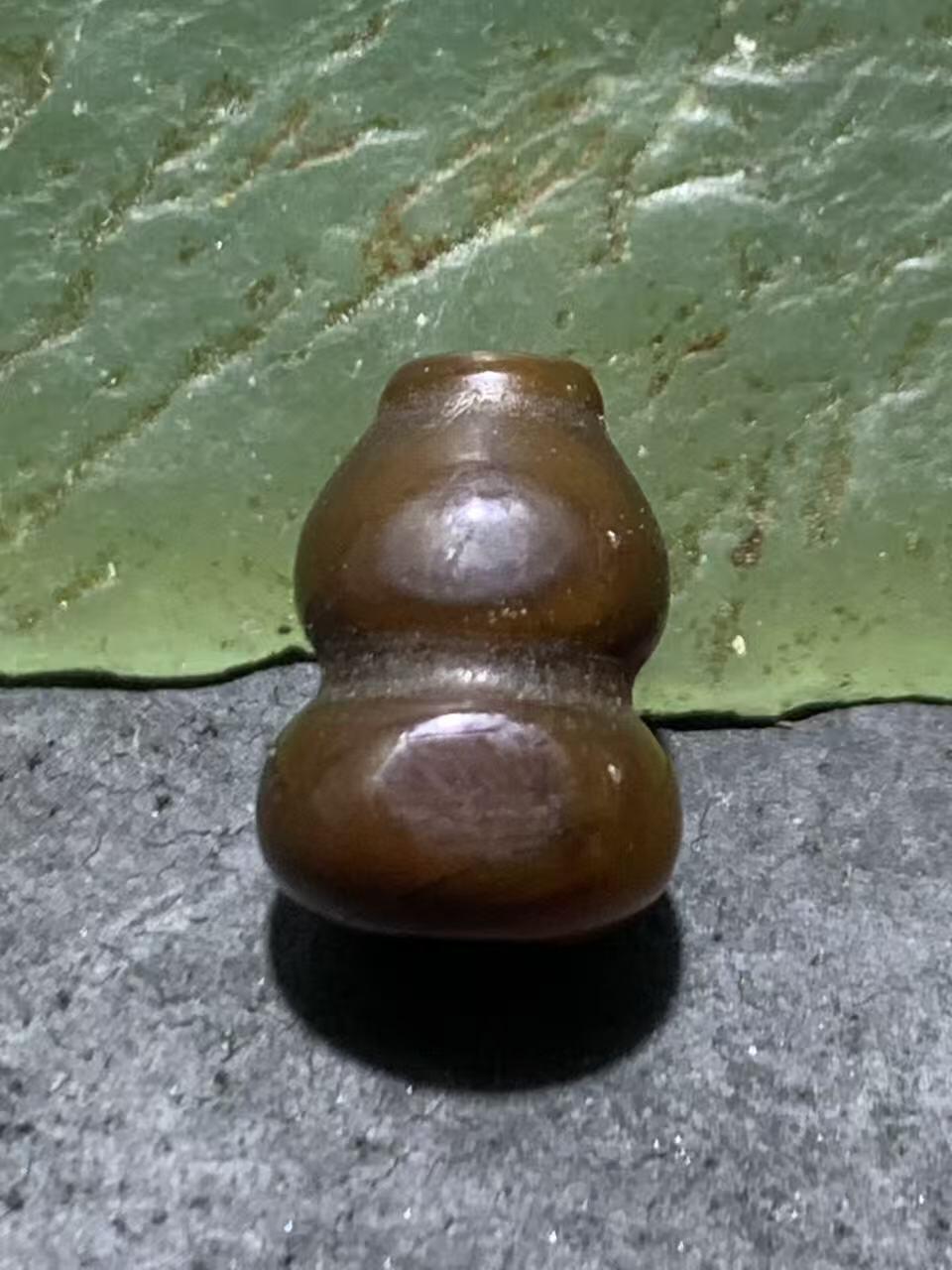 高玉化战国红玛瑙通货葫芦珠一个，