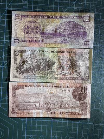 【炜奕收藏】，第四十三期 洪都拉斯2-10伦皮拉，UNC品相