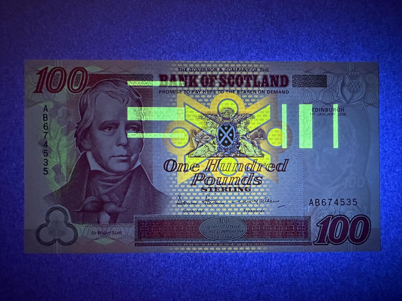 《艾美收藏》第211期-9.6周六外币精品场 苏格兰100镑 UNC 苏格兰银行 2006年