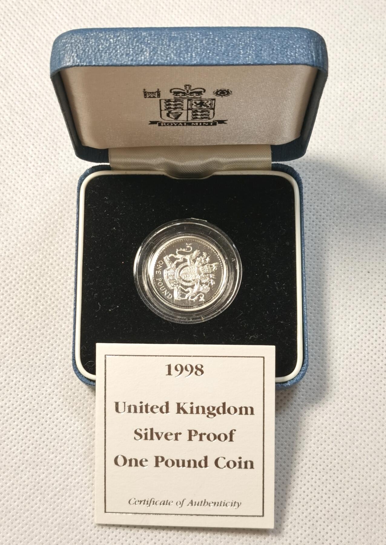 甄臻铺-世界币章拍卖（第32期），送拍享返佣金等优惠多多 英国 1998年 1磅精制银币 英国皇室徽章