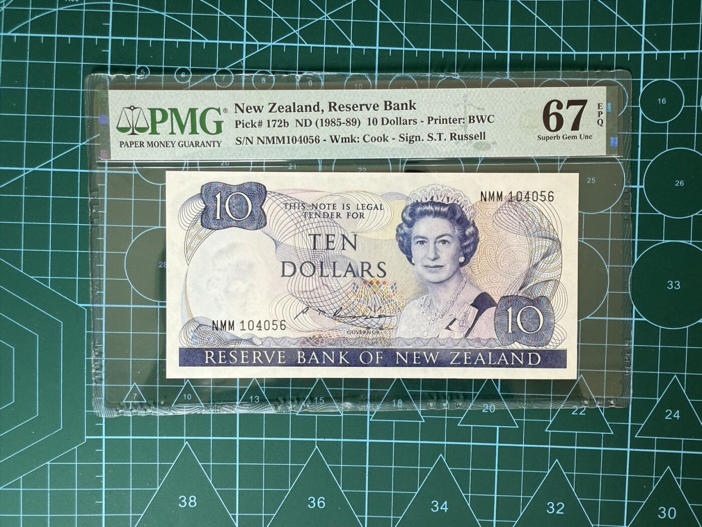 【炜奕收藏】，第四十三期 新西兰10元，PMG67分高分，仅4张更高分
