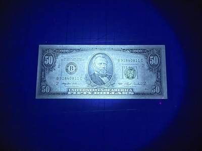 【炜奕收藏】，第四十三期 1993年50美元，UNC-品相，有角折